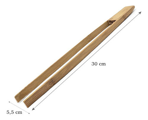 D+M Bazar Bamboo Tongs 30 Cms Straight Tip 1