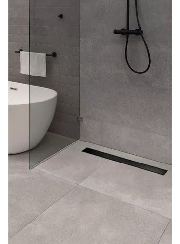 Atrim Classic Matte Black Linear Drain 90 cm 2