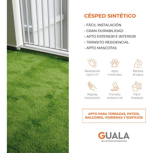 Guala Cesped Sintetico Pasto Artificial Rollo Importado 20mm Piso 1