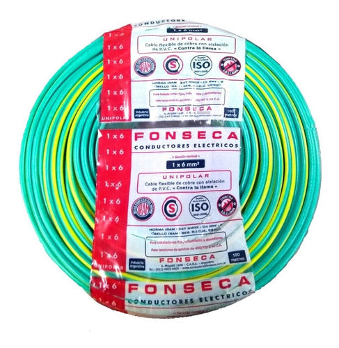 Fonseca Unipolar Cable 10mm Green Yellow X 20 M 0