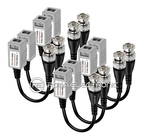 Balun Video Pasivo Ahd Hdtvi Hdcvi Bnc A Cable X 4 Pares 1