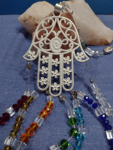 Harmonizing Sun Catcher Hamsa Hand Pendant (47cm) 1