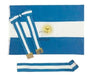 Antigua Casa Cesto Argentina Ceremonial Flag with Bow + Sash + Pole 1