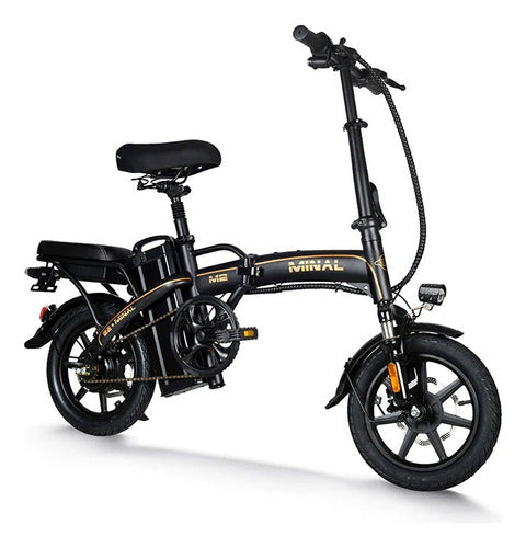 Purare Technologic Folding Electric Pedal Assist Bicycle with Battery 1