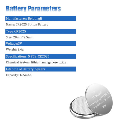 Beidongli Cr2025 - Batera De Litio De 3 V (20 Unidades) 2