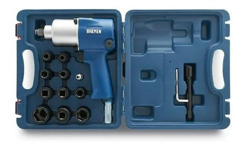 BREMEN Pneumatic Impact Wrench 1/2 Bremen Kit 15 Pz Double Hammer 7132 0