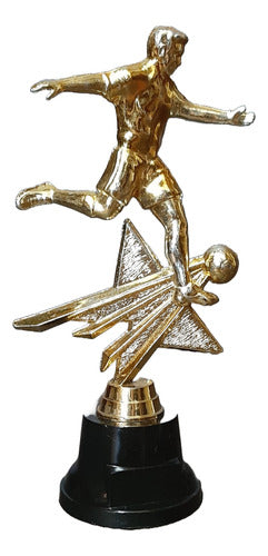 CABPremiaciones Futbol Jugador Estrella Dorado Base Plástica Souvenir 19cm 0