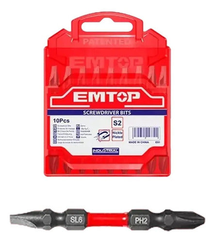 Emtop Professional Impact Screwdriver Bits - Set of 10 0