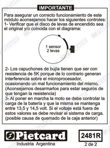 Cdi Hero Hunk 200 R (año 2019) /150 (año 2018) Corte 10.500 4