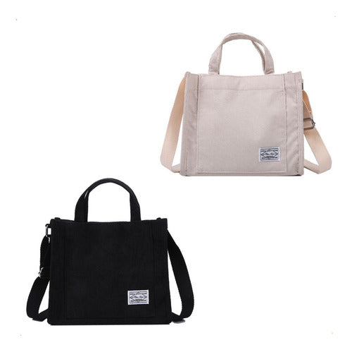Set of 2 Small Women's Handbags Crossbody Shoulder Bag in Soft Corduroy Fabric 0