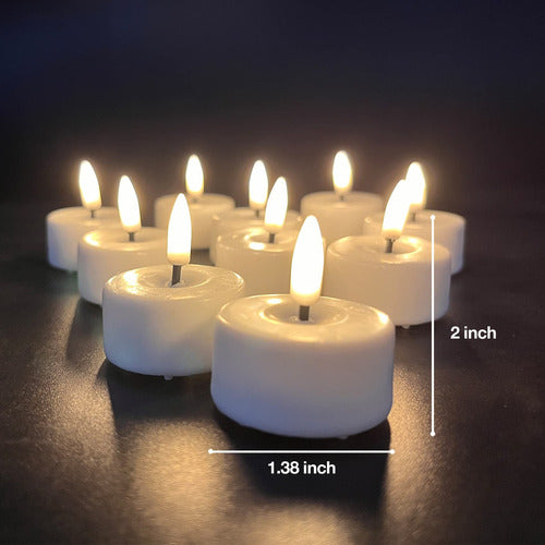 Girimax Juego De 10 Velas Votivas LED Sin Llama De Cera Real 2