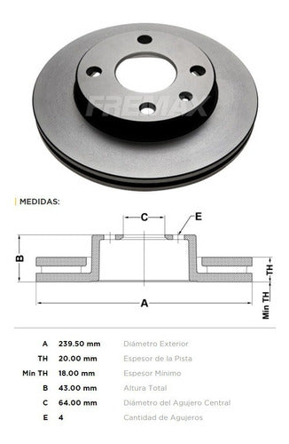 Fremax Kit 2 Discos Freno P/ Ford Ka 1