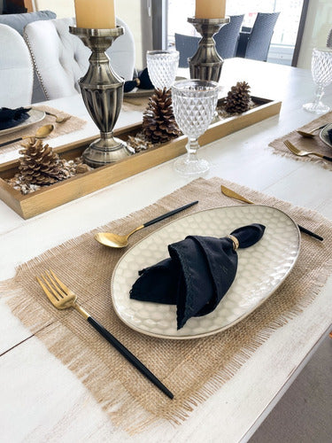 Noi Home Bazar Set of 6 Jute Burlap Placemats for Dining Table 1