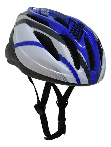 MTB/Road Helmet with Eco White Blue Protection 0