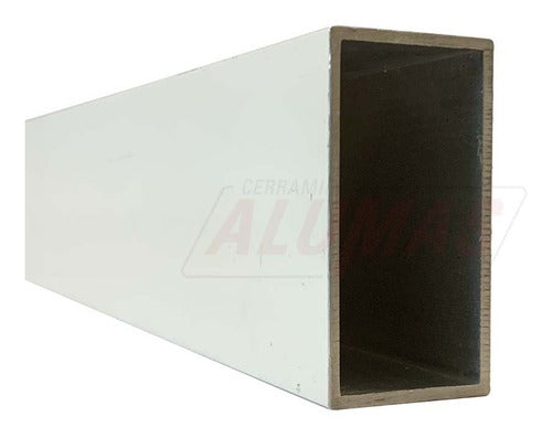 Alumas Aluminum Profile Tubo 50x25 mm Blanco x 3 Metros 0