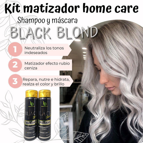 LD Matizador Black Shampo Y Mascara Cabellos Rubios Ceniza 0