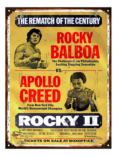 Club del Poster Cartel Chapa Publicidad Antigua Boxeo Rocky Vs Apollo L146 0