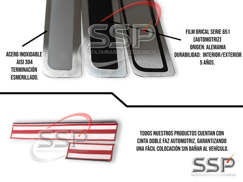 Stainless Steel Door Sills for Volkswagen Polo, Virtus, Up!, Golf, Vento, Suran, Fox, Voyage, Bora, Gol Power, Passat 1