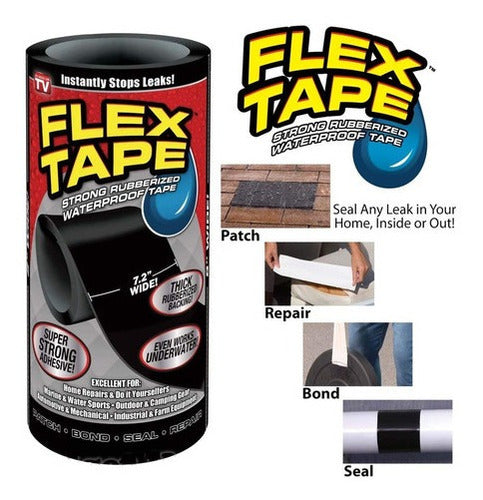 SM IMPORT Flex Tape Multi-Purpose Waterproof Black 7.2 0