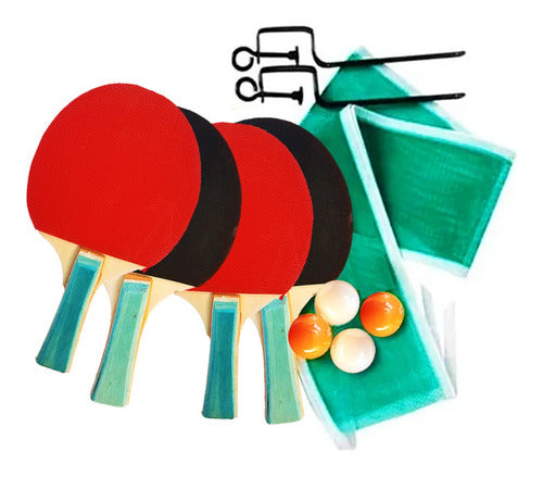 Set Ping Pong 4 Paletas Pelotas Red Soporte Mundo Cla Fd4440 0