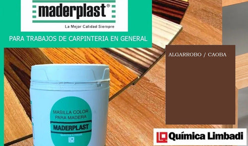 Masilla Acuosa Para Madera Maderplast Algarrobo/caoba X 5kg 3