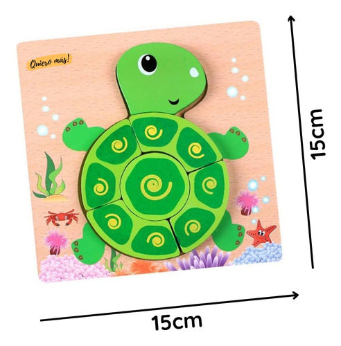 3D Wooden Turtle Educational Interlocking Puzzle 1