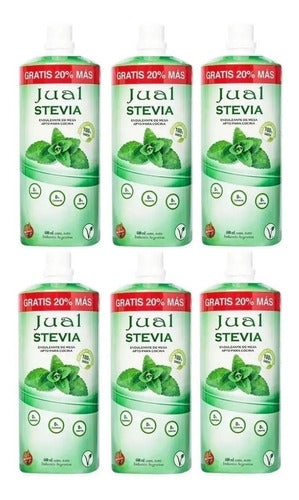 6x Edulcorante Stevia Natural Líquido Jual 600cc Sin Tacc Dw 0