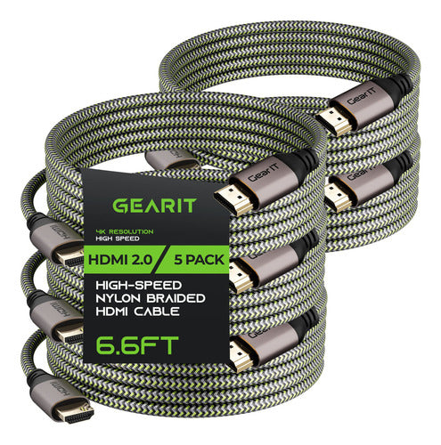 Gearit Cable Hdmi 4k, (paquete De 5 / 6.6 Pies/6.6 Ft) Hdmi 0