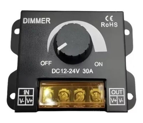 Led Dimmer Dimmer Monocromático Tiras Led Perilla 30a 12/24v Bornera 0