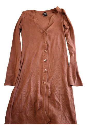 Zara Brown Dress Women Size S/M Imported 5