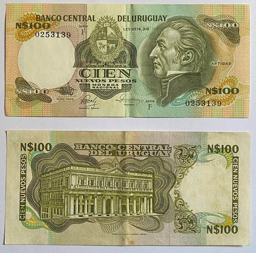 Billete Uruguay 100 Nuevo Peso 1986, 22f, Rotondaro, Bu46 0