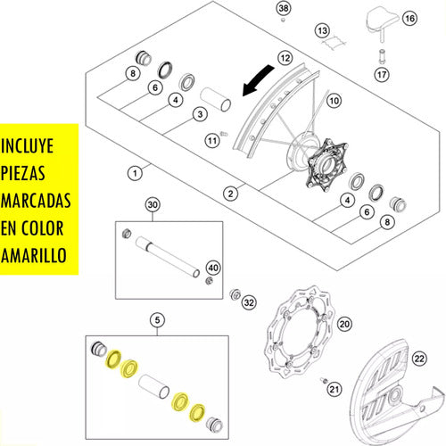 ProX Racing Parts Kit Wheel Bearing Seal Front Beta RR 125 250 300 Enduro 1