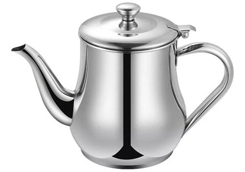 Stainless Steel Teapot 750 Ml 3 People with Steel Handle and Lid 0