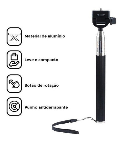 Pau De Selfie Bastão Para Celulares Com Controle 1