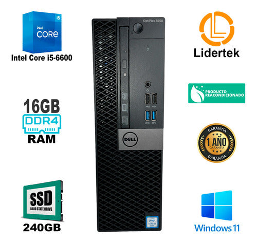 Torre Pc Escritorio I5-6600 16gb Ddr4 240gb Ssd Windows 11 1