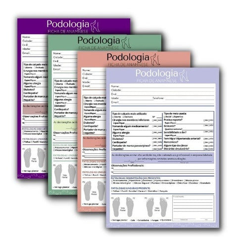 20 Blocos Ficha Anamnese Checklist Podologia Cores 0