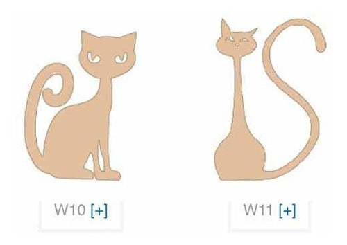 Cat Shapes for Painting on Fiberboard Easy 15cm x 5 Units 1