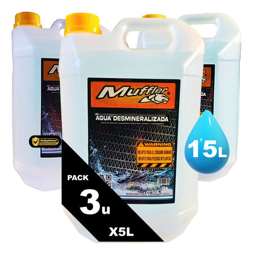 Muffler Demineralized Deionized Anti-Scale Water X 15 Lts 0