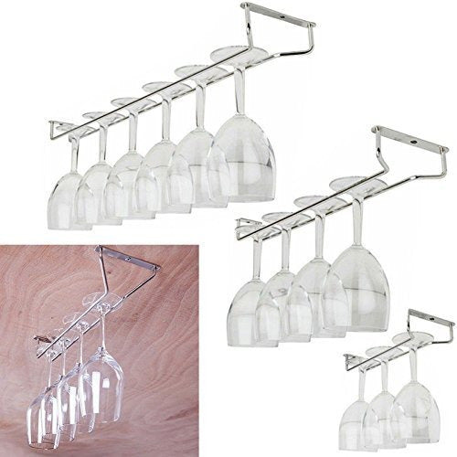 Fangfang Acero Inoxidable Wine Glass Hanger Rack Montado En 0