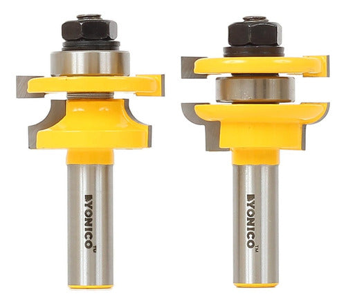 Yonico Router Bit Set, 1.3 Cm Shank, 2 Pieces 0