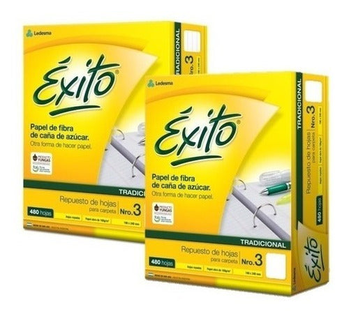 Éxito Promo - 2 Repuestos Exito N.3 480 Hojas 1 Ray Y 1 Cuad 0