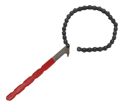 Universal Oil Filter Chain Wrench with Insulated Handle 0