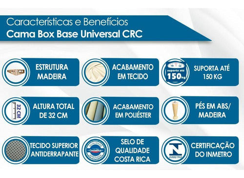 Cama Box Base Casal Courano Bege (casal - 138 - 2 Vol 69x188 1