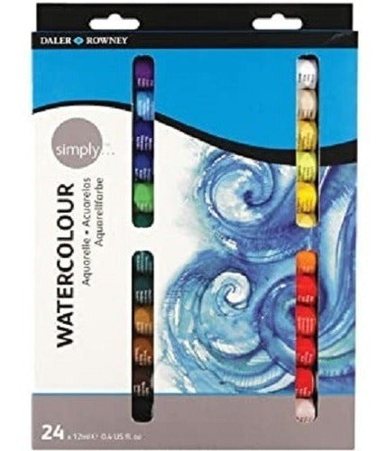 Daler Rowney Simply Watercolors in Tubes - 24 Colors 2