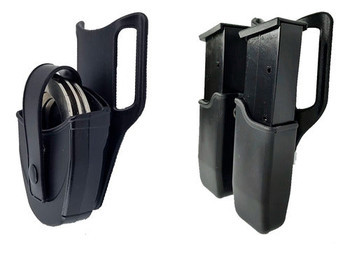 Police Tactical Kit: Handcuff Holder + Magazine Carry Case with Belt Loop 0