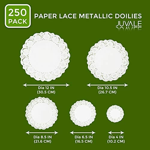 Tapetes Redondos De Encaje De Papel (blanco, Paquete De 250) 1