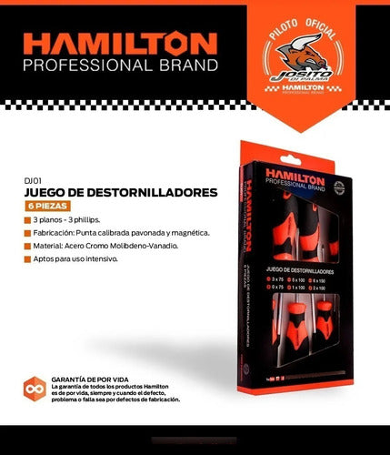 Hamilton Juego Set 6 Pzs Destornilladores Ph Y Planos Dj01 1