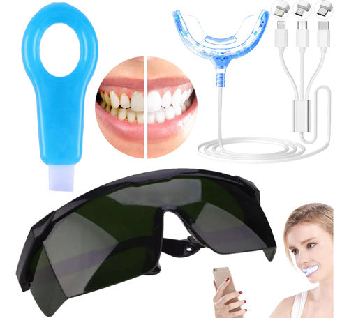 Blanqueador Led Uv Portátil + Pulidor Dental + Lentes 0