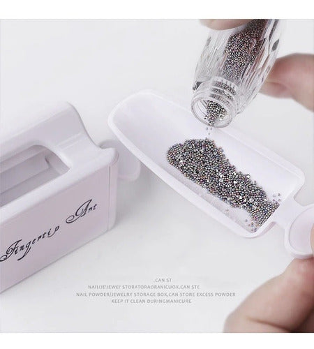 Fingertip Art Double Recycling System Nail Powder Dipping Tray 6