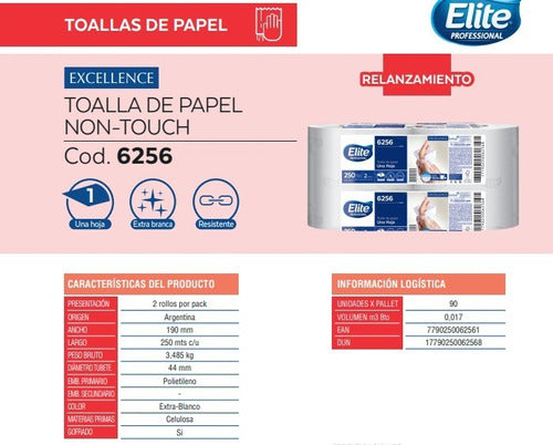 Elite Professional Toalla Elite Jumbo 250 X 2 U. (6256) Blanco Premium 1